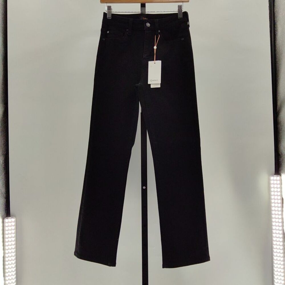 Quince Women Bella Stretch Straight Jeans Black 26